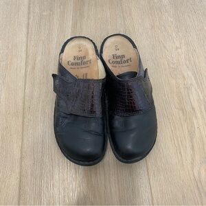 FINN COMFORT AUSSEE SOFT Black Napa / Croc